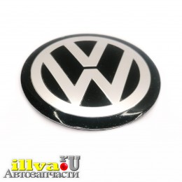 Наклейка эмблема на колесный диск для а/м Volkswagen d60 сферическая с юбкой S060VW