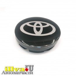 Колпак, заглушка для литых дисков Тойота черные D56/51/12 Toyota черная хром Sklad