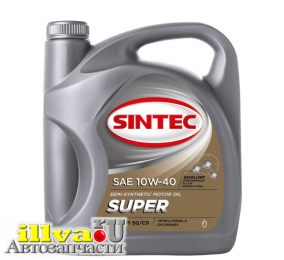 Моторное полусинтетическое масло Sintec Super 3000 10W-40 SG/CD 4л 600240 SINTEC 