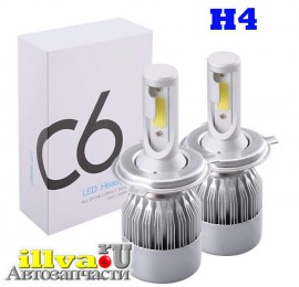 C6 Led лампа H4 автомобильная светодиодная лампа H4 C6 температура свечения 6000K Комплект 2 лампы