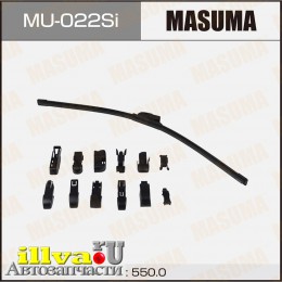 Щетка стеклоочистителя бескаркасная MASUMA 22/550 мм силиконовая 12 переходников MU-022Si