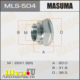 Гайка ШРУС 22 x 1,5 x 20 под ключ 32 Masuma MLS504
