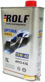 Моторное масло 15W40 ROLF Optima Diesel минеральное (CI-4/SL) 1 литр