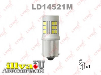 Лампа светодиодная LED P21W S25 12V BA15s SMDx27 6200K LD14521M