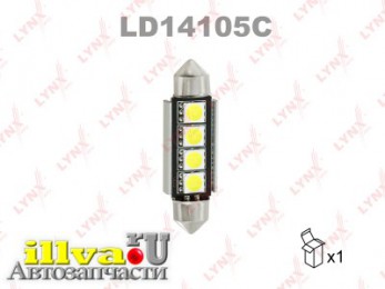 Лампа светодиодная LED C5W T11x41 12V SV8,5-8 SMDx4 7000K CANbus LD14105C