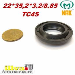 Сальник под шток 22 мм в размере 22*35,2*3.2/8.85 NAK тип сальника TC4S