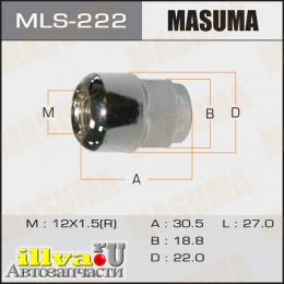 Гайка колеса M 12 x 1,5 под ключ 19 для автомобилей Honda MASUMA MLS-222
