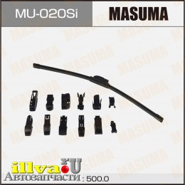 Щетка стеклоочистителя бескаркасная MASUMA 20/500 мм силиконовая 12 переходников MU-020Si